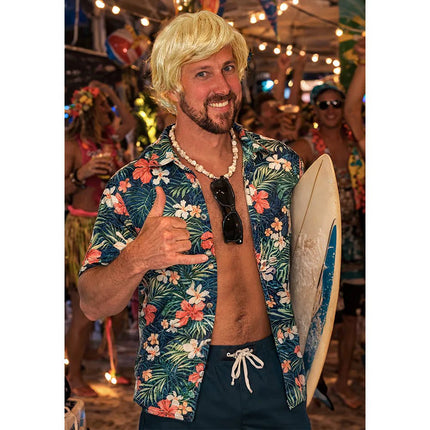Hawaii Blouse Blauw Heren van Boland koop je bij Partywinkel