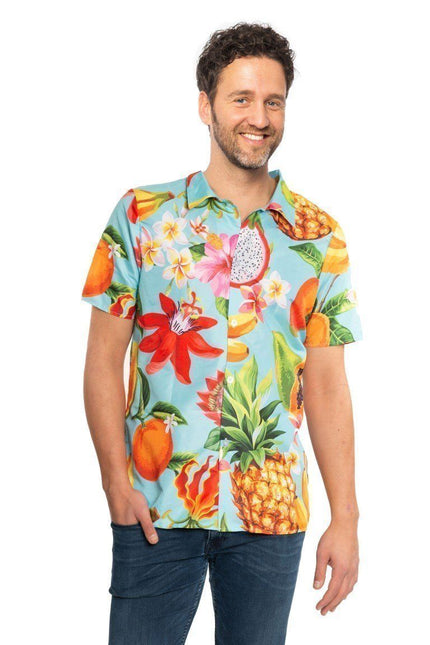 Hawaii Blouse Gekleurd Fruit van Partychimp koop je bij Partywinkel