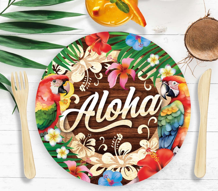 Hawaii Borden Aloha 23cm 6st van Fiestas Guirca koop je bij Partywinkel