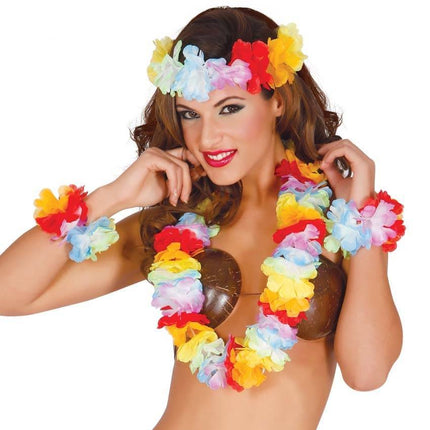 Hawaii Krans Set Deluxe 3 delig van Fiestas Guirca koop je bij Partywinkel
