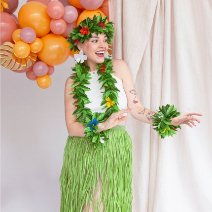Hawaii Rok Groen Stro van Partydeco koop je bij Partywinkel