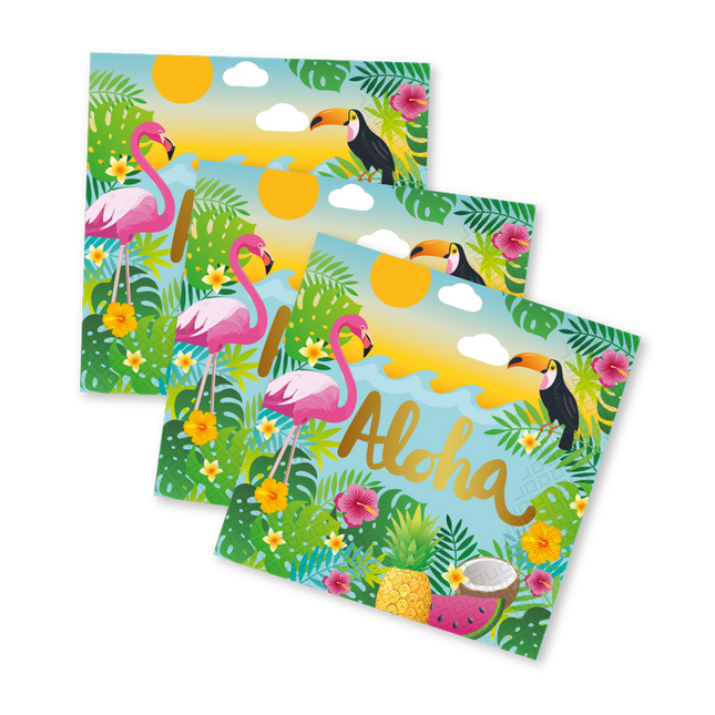 Hawaii Servetten Aloha 33cm 20st van WeFiesta koop je bij Partywinkel