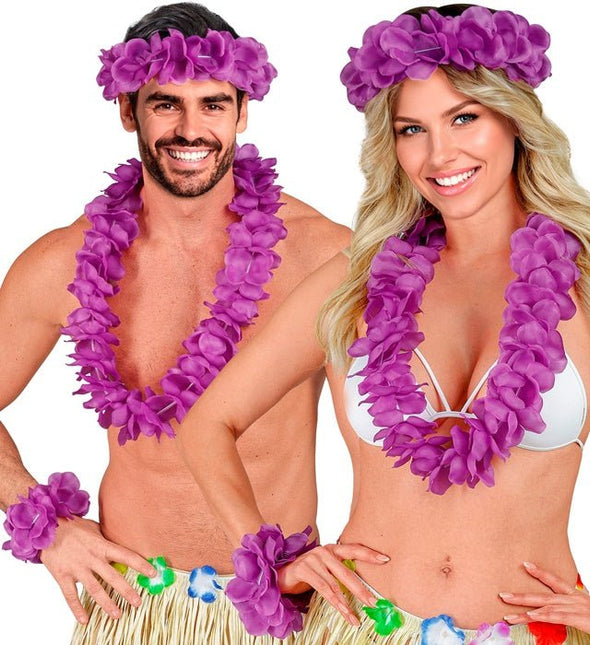 Hawaii Set Paars van Widmann koop je bij Partywinkel