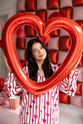 Hart Helium Ballon Rood 86cm van Partydeco koop je bij Partywinkel