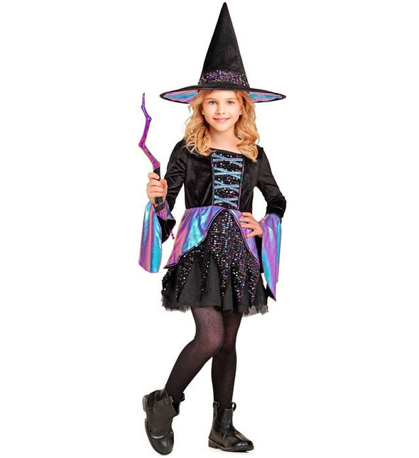 Heks kostuum Kind Zwart Meerkleurig van Widmann koop je bij Partywinkel
