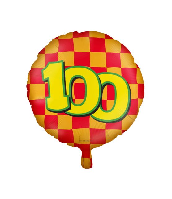 Helium Ballon 100 Jaar Gekleurd Leeg 46cm van Paper Dreams koop je bij Partywinkel