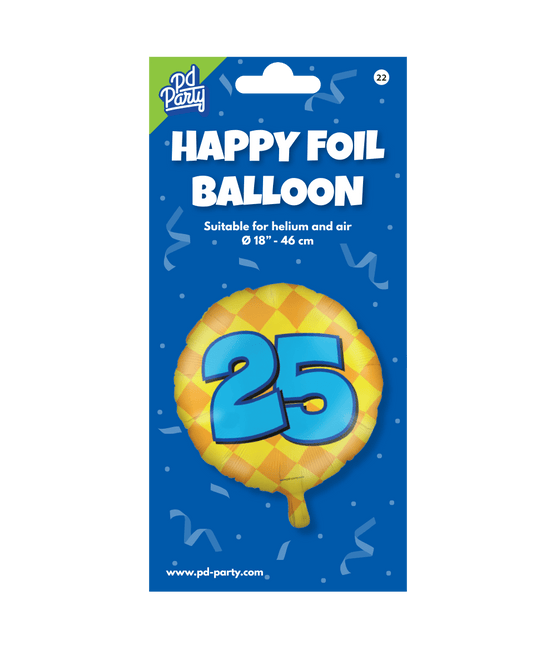 Helium Ballon 25 Jaar Gekleurd Leeg 46cm van Paper Dreams koop je bij Partywinkel