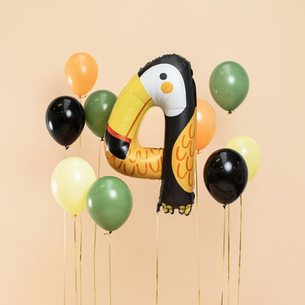 Helium Ballon 4 Jaar Toekan Leeg 80cm van Partydeco koop je bij Partywinkel