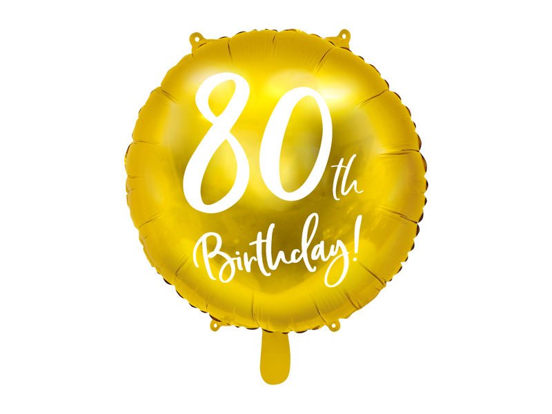 Helium Ballon 80Th Birthday Goud Leeg 45cm van Partydeco koop je bij Partywinkel