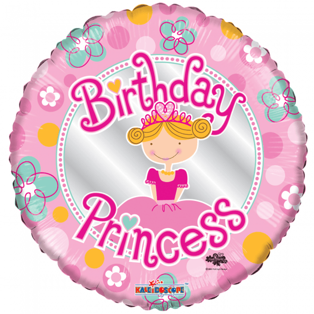 Helium Ballon Birthday Princess 45cm leeg van WeFiesta koop je bij Partywinkel
