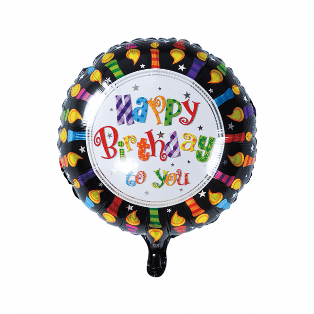 Helium Ballon Happy Birthday Kaarsjes 45cm leeg van WeFiesta koop je bij Partywinkel