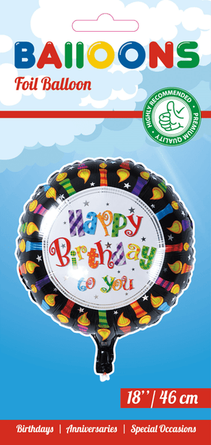 Helium Ballon Happy Birthday Kaarsjes 45cm leeg van WeFiesta koop je bij Partywinkel
