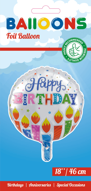 Helium Ballon Happy Birthday Kaarsjes Feest 45cm leeg van WeFiesta koop je bij Partywinkel