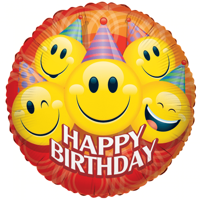 Helium Ballon Happy Birthday Smileys Party 91cm leeg van WeFiesta koop je bij Partywinkel
