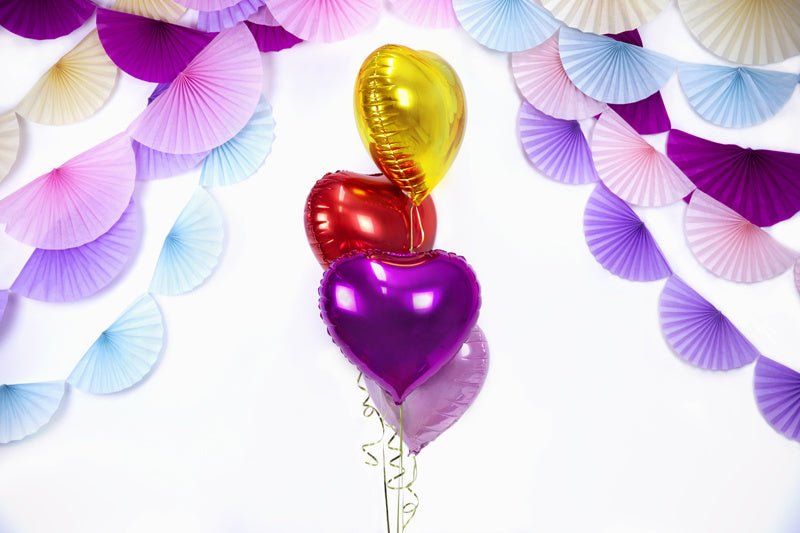 Helium Ballon Hart Fuchsia Leeg 45cm van Partydeco koop je bij Partywinkel