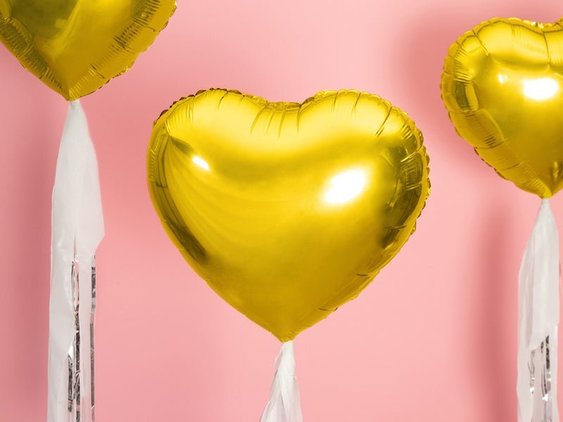 Helium Ballon Hart Goud Leeg 45cm van Partydeco koop je bij Partywinkel