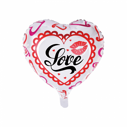 Helium Ballon Hart Love Kiss 45cm leeg van WeFiesta koop je bij Partywinkel