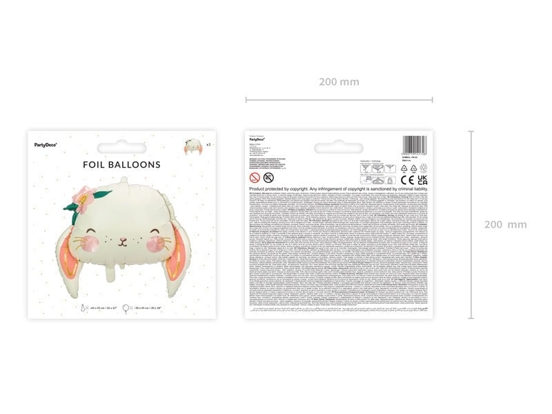 Helium Ballon Konijn Leeg 65cm van Partydeco koop je bij Partywinkel