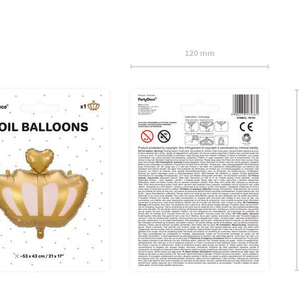 Helium Ballon Kroon Leeg 52cm van Partydeco koop je bij Partywinkel