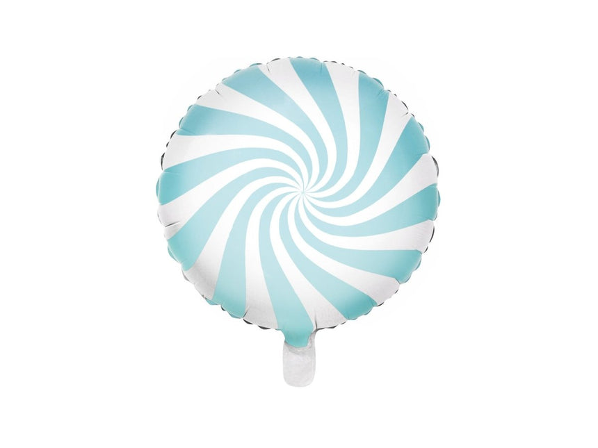 Helium Ballon Lichtblauw Swirl 45cm leeg van Partydeco koop je bij Partywinkel