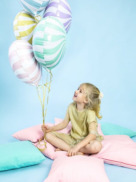 Helium Ballon Lichtgeel Swirl 45cm leeg van Partydeco koop je bij Partywinkel