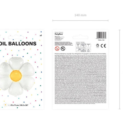 Helium Ballon Madeliefje Leeg 1,03m van Partydeco koop je bij Partywinkel