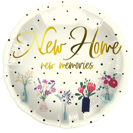 Helium Ballon New Home Bloemen Leeg 45cm van Folat koop je bij Partywinkel