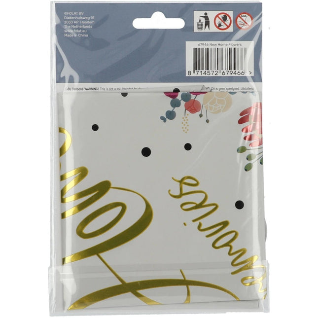 Helium Ballon New Home Bloemen Leeg 45cm van Folat koop je bij Partywinkel