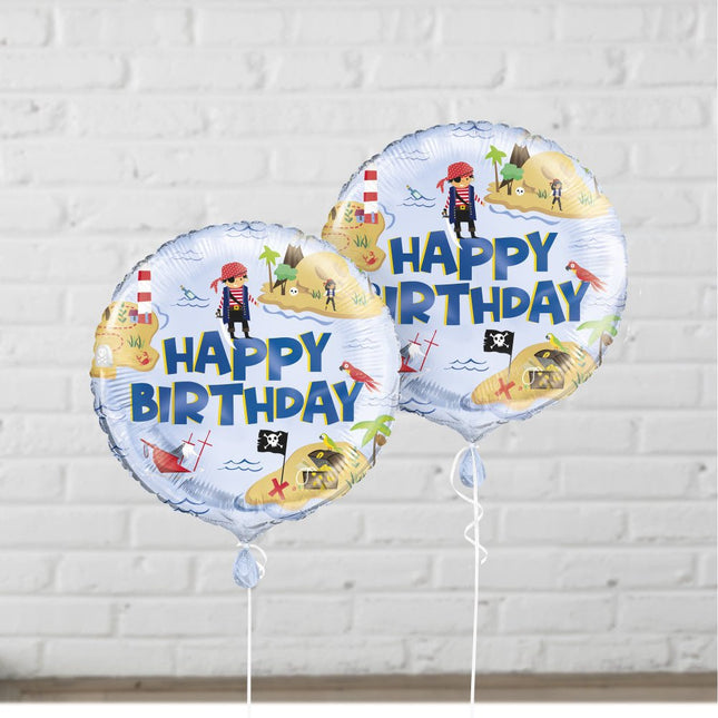 Helium Ballon Piraten Happy Birthday 45cm leeg van Unique koop je bij Partywinkel