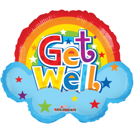 Helium Ballon Regenboog Get Well 45cm leeg van WeFiesta koop je bij Partywinkel