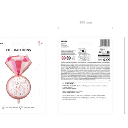 Helium Ballon Ring Leeg 72cm van Partydeco koop je bij Partywinkel