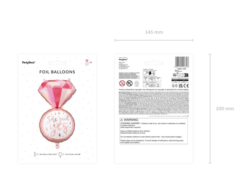 Helium Ballon Ring Leeg 72cm van Partydeco koop je bij Partywinkel