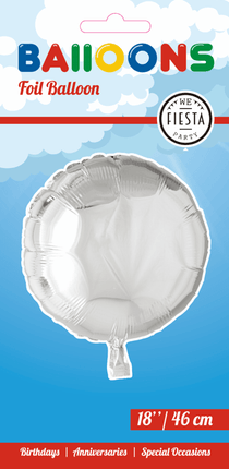 Helium Ballon Rond Zilver 46cm leeg van WeFiesta koop je bij Partywinkel