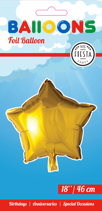 Helium Ballon Ster Goud 45cm leeg van WeFiesta koop je bij Partywinkel