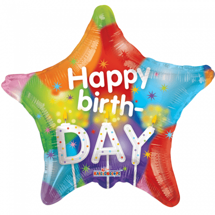 Helium Ballon Ster Happy Birthday 45cm leeg van WeFiesta koop je bij Partywinkel