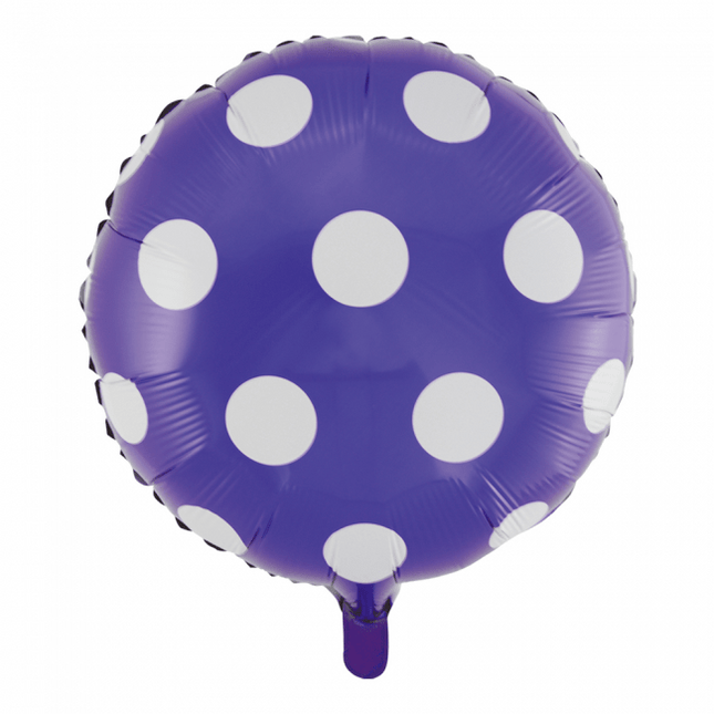 Helium Ballon Stippen Paars 45cm leeg van WeFiesta koop je bij Partywinkel