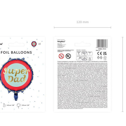 Helium Ballon Super Dad Leeg 45cm van Partydeco koop je bij Partywinkel