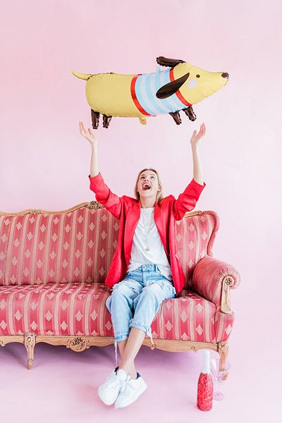 Helium Ballon Tekkel Leeg 96cm van Partydeco koop je bij Partywinkel