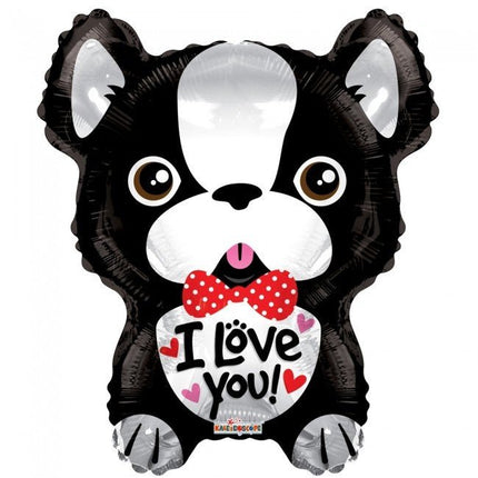 Helium Ballon Valentijn Hond I Love You 45cm leeg van WeFiesta koop je bij Partywinkel