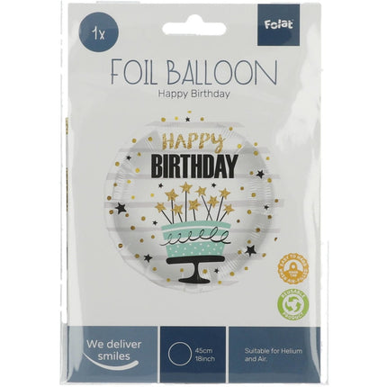 Helium Ballon Verjaardagstaart Sterren Leeg 45cm van Folat koop je bij Partywinkel