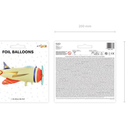 Helium Ballon Vliegtuig Leeg 91cm van Partydeco koop je bij Partywinkel