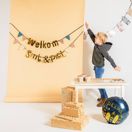 Helium Ballon Welkom Sint En Piet Leeg 45cm van Folat koop je bij Partywinkel