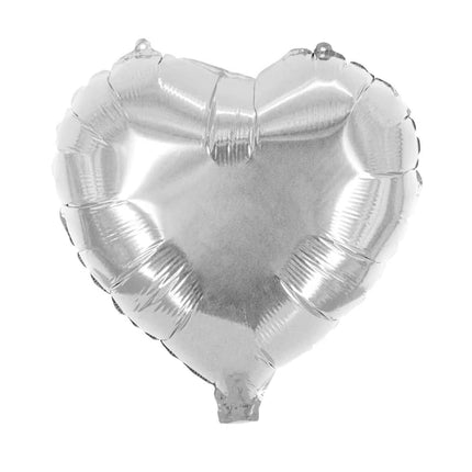 Hart Helium Ballon Zilver Glanzend Leeg 45cm