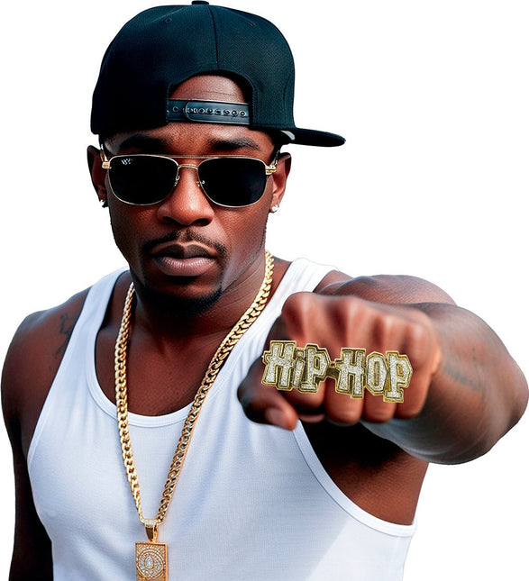 Hip Hop Ring Goud Hip Hop van Fiestas Guirca koop je bij Partywinkel