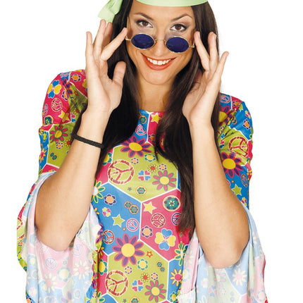 Hippie 60S Bril Blauw 12,5cm van Fiestas Guirca koop je bij Partywinkel