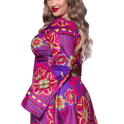 Hippie 60S Jurk Paars Roze Dames Leg Avenue van Leg Avenue koop je bij Partywinkel