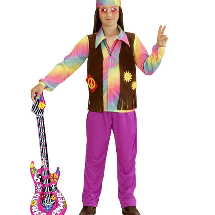 Hippie 60S Kostuum Jongen 4 delig van Widmann koop je bij Partywinkel