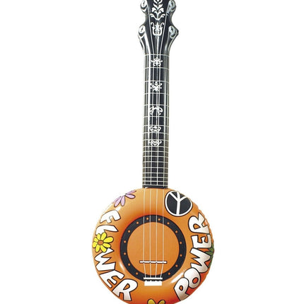 Hippie 60S Nep Banjo Oranje Opblaasbaar 1m van Widmann koop je bij Partywinkel