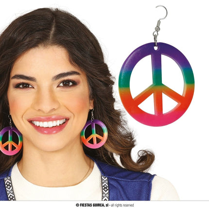 Hippie 60S Oorbellen van Fiestas Guirca koop je bij Partywinkel