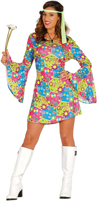 Jaren 70 Hippie Soul Disco 60s Dolle Lijnen Vrouw Kostuum Jaren 70 Hippie Soul Disco 60s Dolle Lijnen Vrouw Kostuum